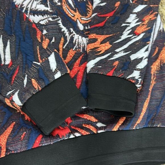 Zara Vintage Crewneck Sweater Pullover With Bold Tiger Flames Design Size M - Picture 4 of 9